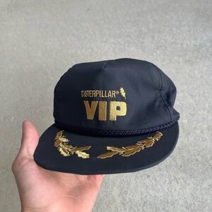 Caterpillar Black Cap with Gold VIP Logo